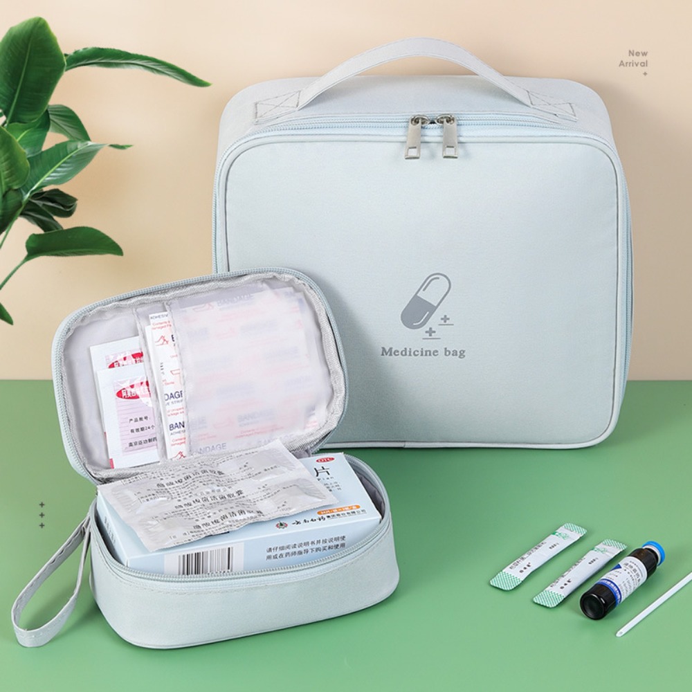 多機能ピンク/ブルー/グレー薬袋層状家庭用救急キットピル大容 - First Aid Bag Kit のレビューと価格