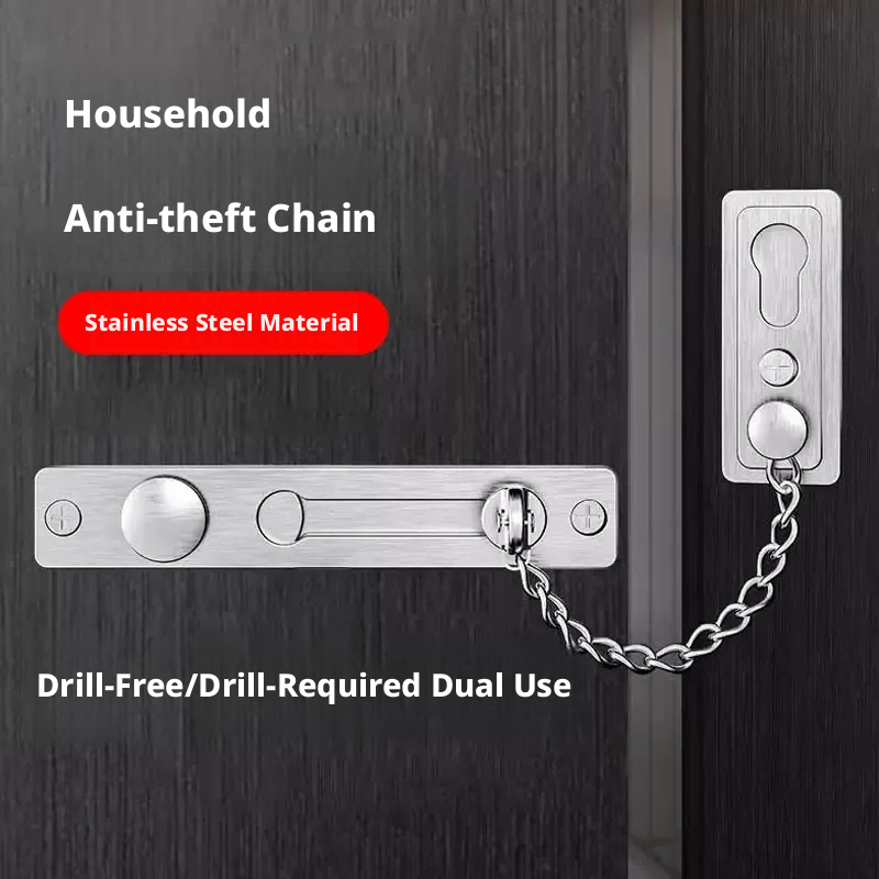 ステンレス鋼製盗難防止ドアチェーンロック、スプリングプレスロ - Security Chain Door のレビューと価格
