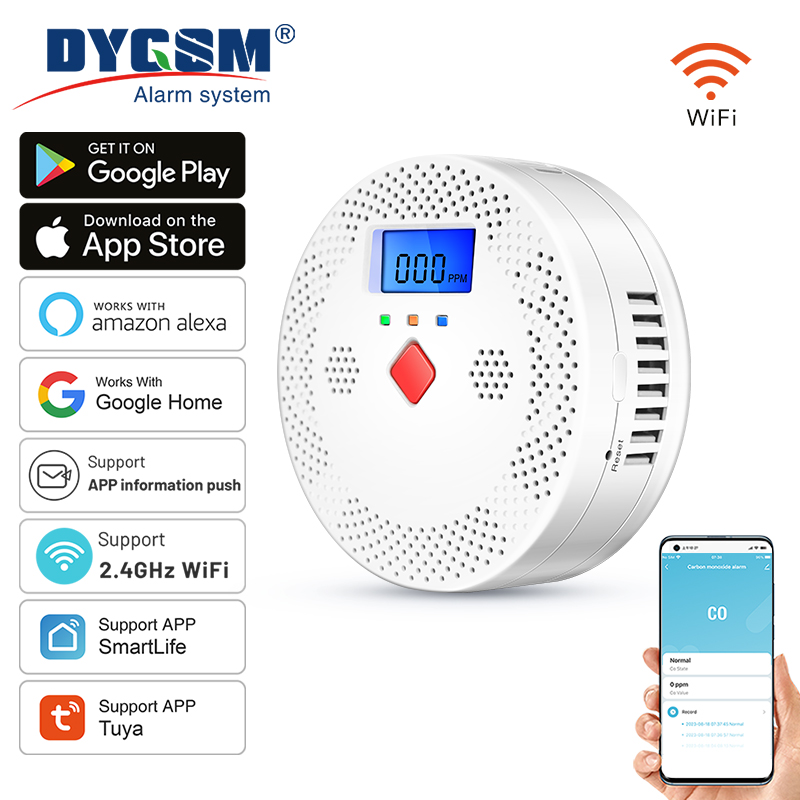 Tuya-インテリジェントコネクテッドアラーム,Wi-Fi, - Co Detector Plug のレビューと価格