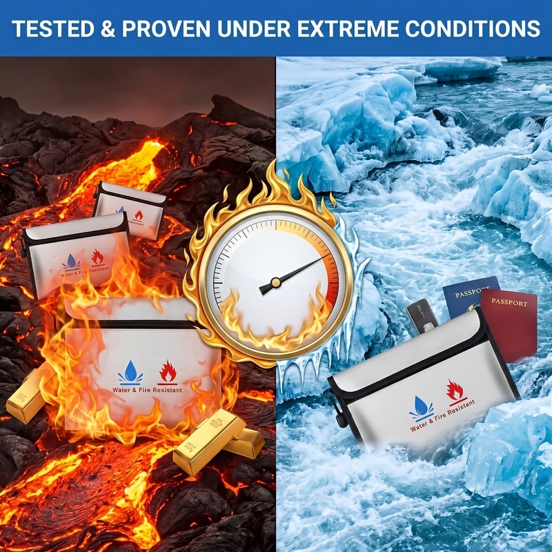 耐火・防水ドキュメントバッグ、証明書、現金、カード用ジッパー - Fire Safe Document のレビューと価格