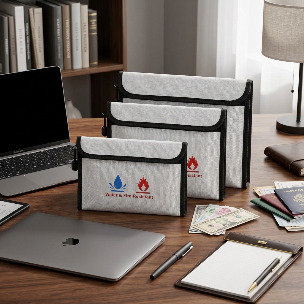 耐火・防水ドキュメントバッグ、証明書、現金、カード用ジッパー - Fire Safe Document のレビューと価格