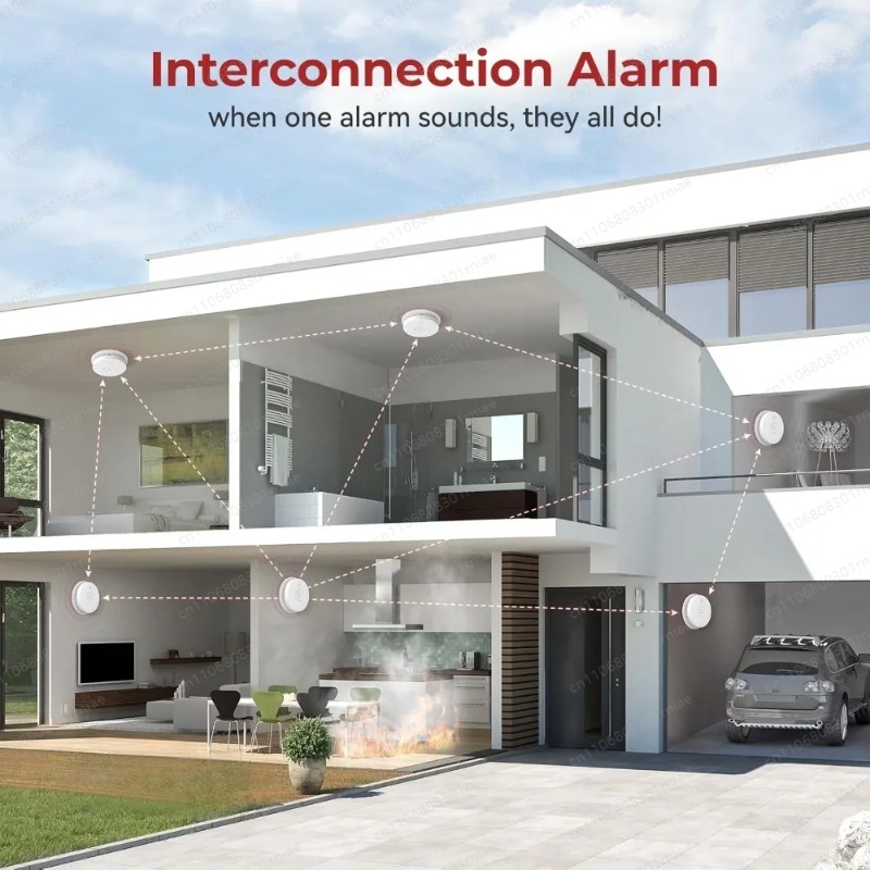 高品質-8個パック、ハードワイヤード相互接続型煙感知器、9V - Smoke Detector Interconnected のレビューと価格