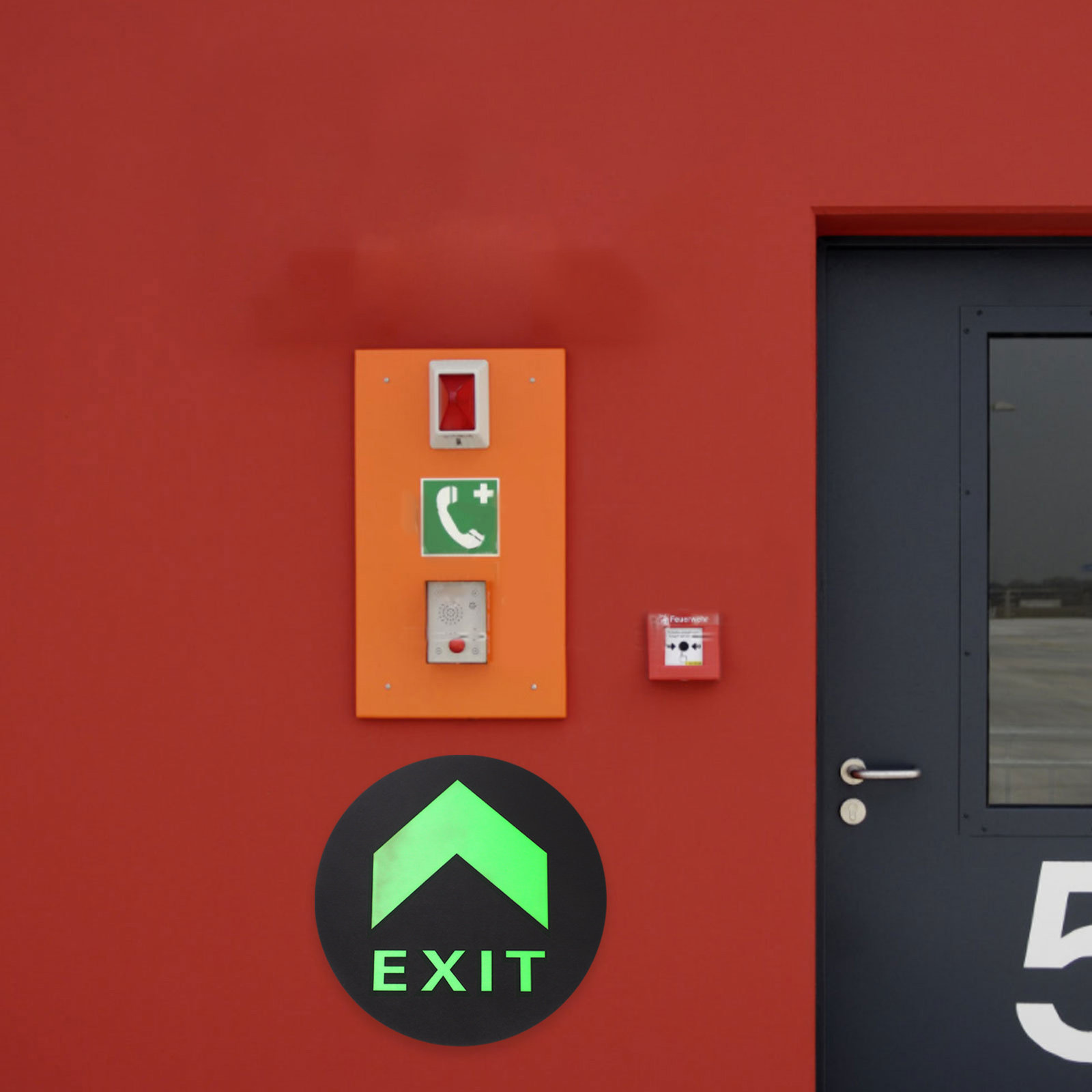 暗闇で光る5枚組出口安全標識ステッカー、床面誘導ステッカー、 - Emergency Exit Sign のレビューと価格
