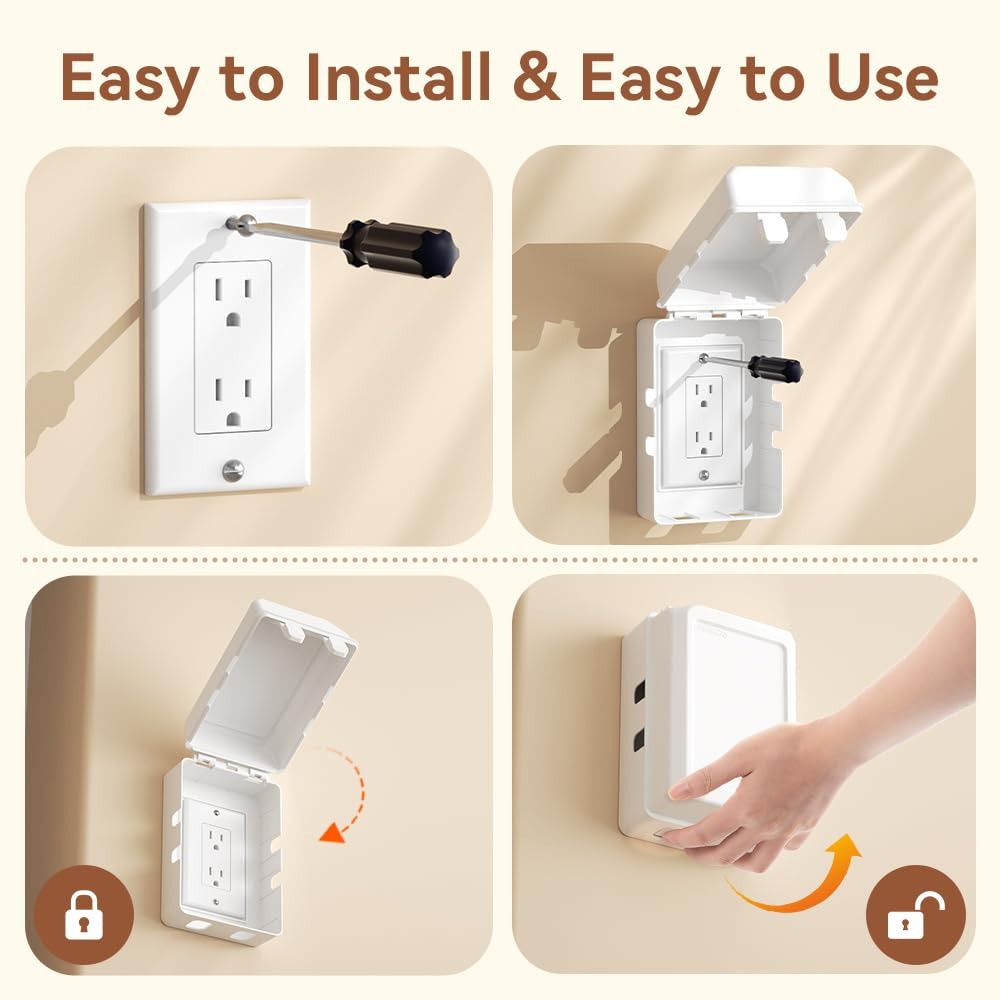 ベビープルーフ電気コンセントカバーボックス 子供用安全プラグ - Outlet Cover Baby のレビューと価格