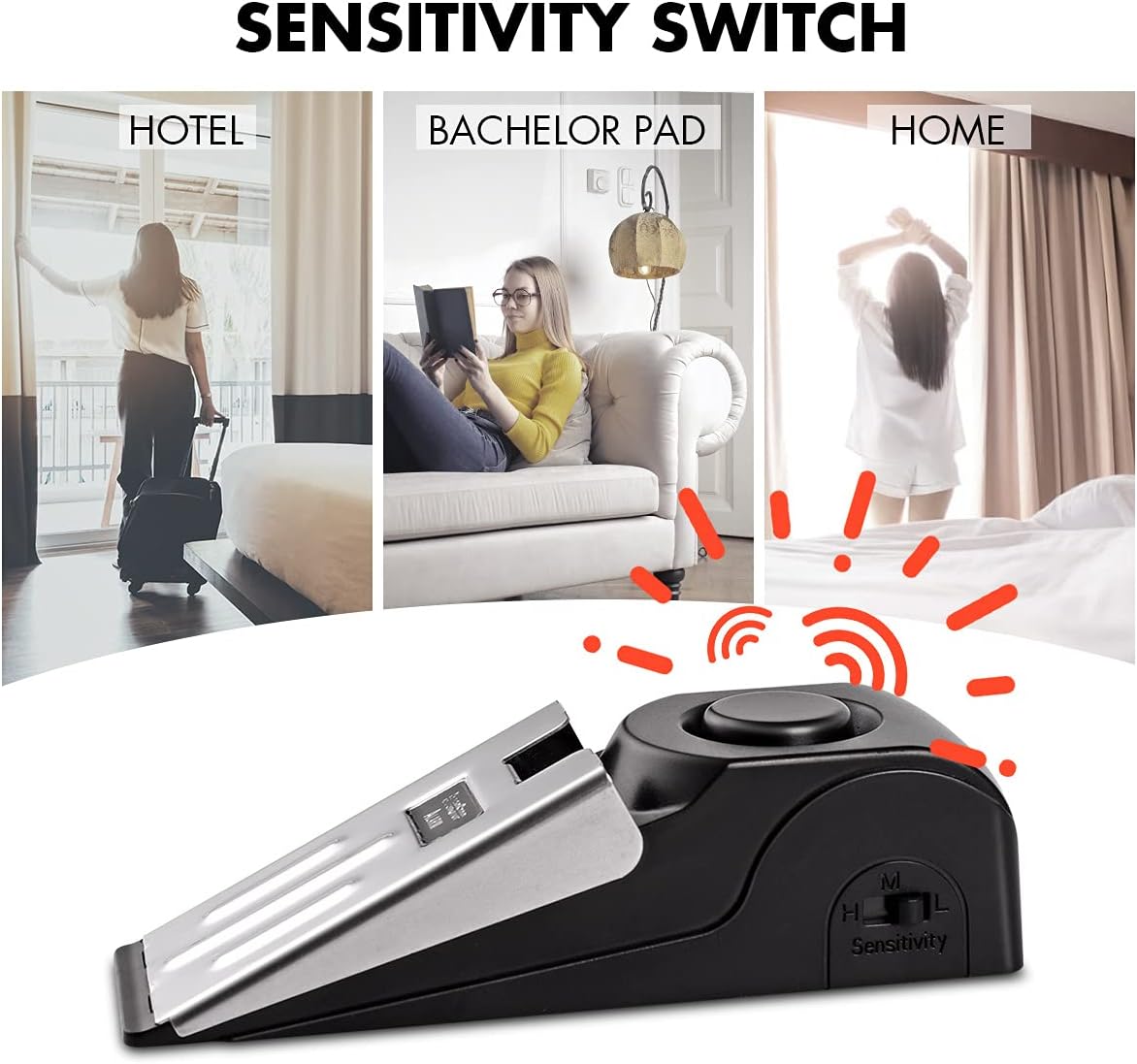 1/2 個ポータブル旅行 120 DB サイレン音侵入者 B - Door Stop Alarm のレビューと価格